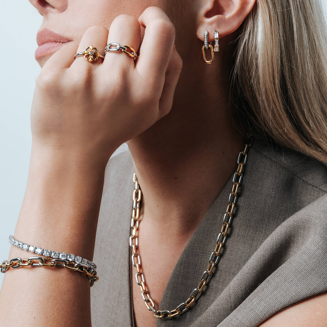 Collier TI SENTO - Argent Bicolore, Zircon (34065ZY)